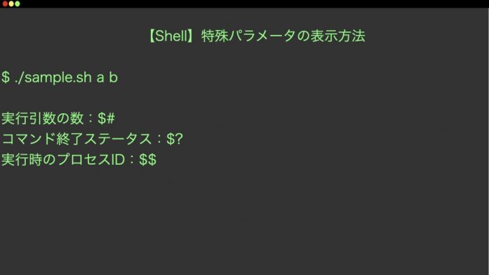 Shell 特殊パラメータの表示方法 え のう